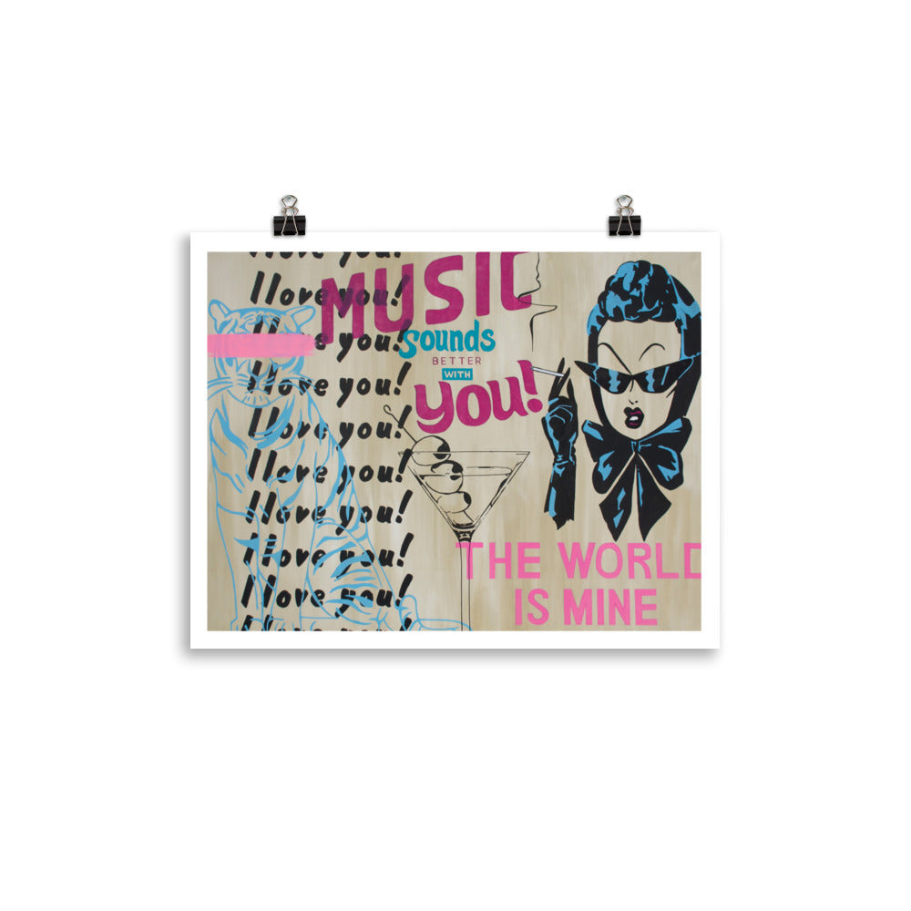 "music sounds better with you" print