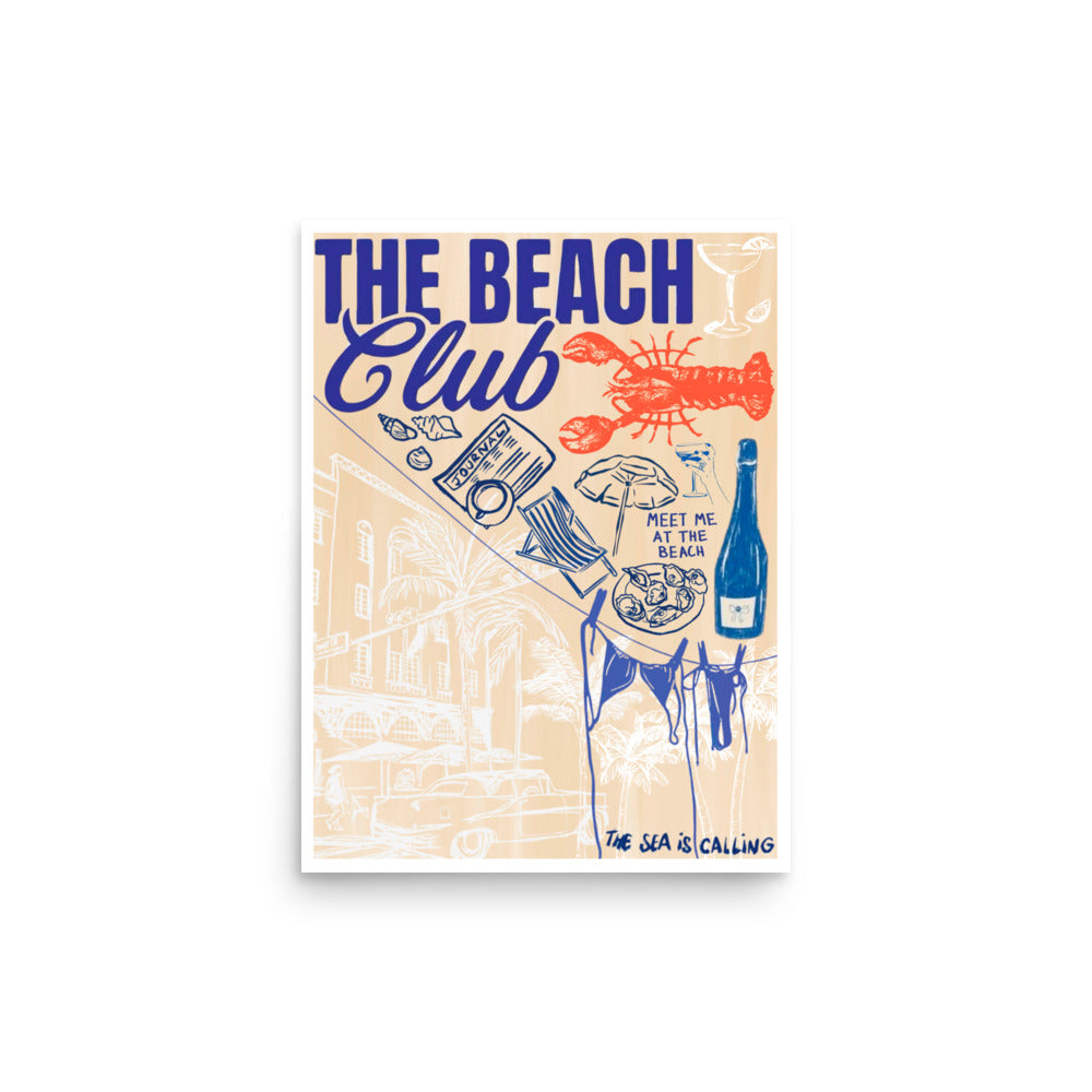 "beach club" print