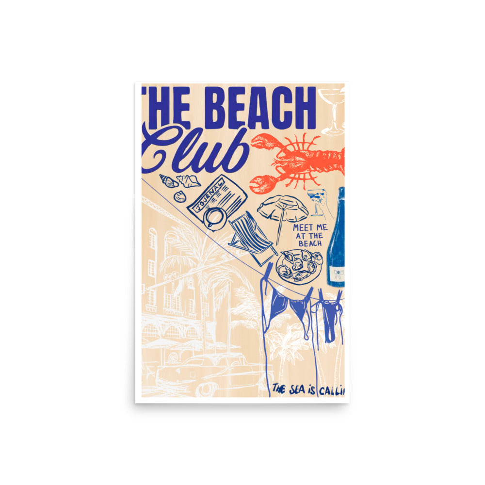 "beach club" print