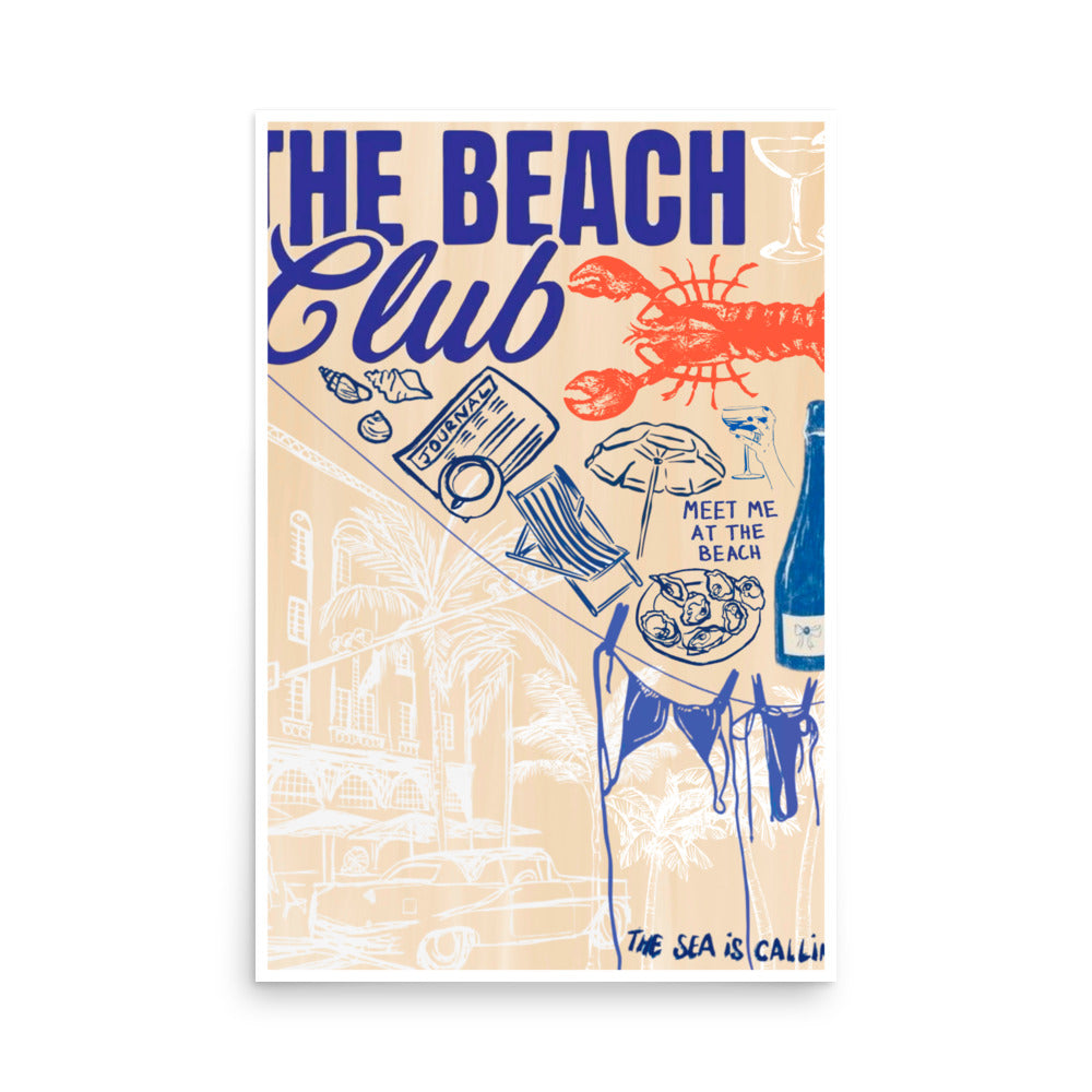 "beach club" print